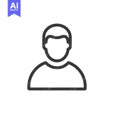 Minimalist Person Icon: Simple Outline of a Man's Silhouette on White