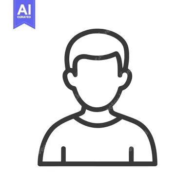Aset premium populer: Faceless Man Icon: Minimalist Outline of a Person's Torso and Head