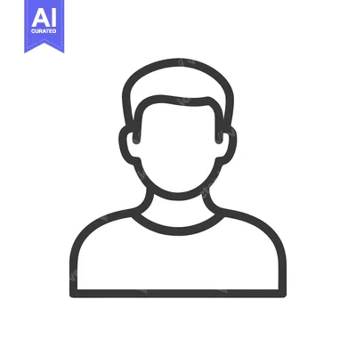 Aset premium populer: Minimalist Man Avatar Icon: Faceless Person Outline on White Backgroun