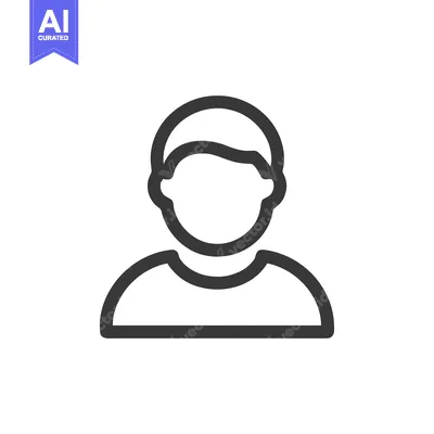 Popular premium asset: Minimalist Person Icon: Simple Outline of a Man's Silhouette on White