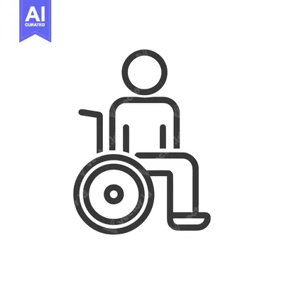 Aset premium populer: Wheelchair User Icon: Accessibility Symbol in Minimalist Line Art Styl