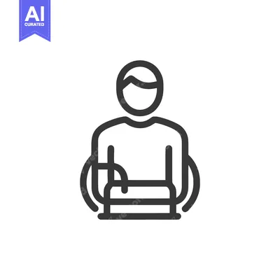 Aset desain premium: Person with Arm Injury Icon: Minimalist Line Art Illustration