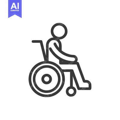 Aset premium populer: Minimalist Wheelchair Icon: Accessibility Symbol in Bold Line Art