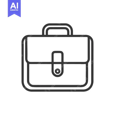 Aset premium populer: Minimalist Briefcase Icon: Clean Line Art for Business Design