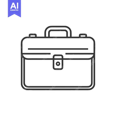 Aset premium populer: Minimalist Briefcase Icon: Clean Line Art for Business and Finance