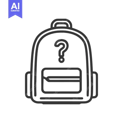 Question Mark Backpack Icon: Minimalist Design for Education and Trave