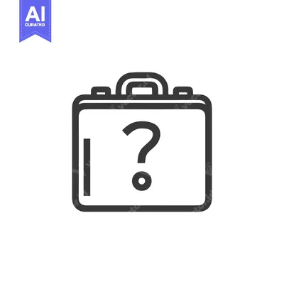 Aset premium populer: Mysterious Briefcase: Question Mark Icon in Bold Outline Style