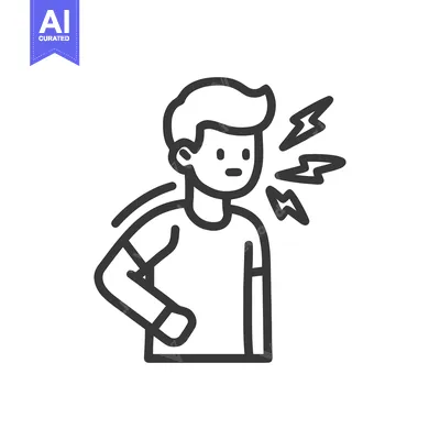 Man with Sore Throat Icon, Painful Swallowing, Medical Condition Illus