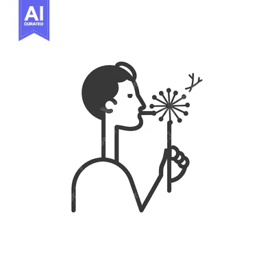 Person blowing on a dandelion with seeds floating away