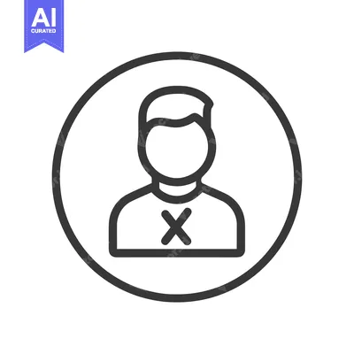 Aset premium populer: User Icon with 'X' Symbol, Minimalist Design in Circular Frame