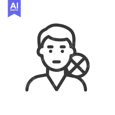 Person Icon with Prohibition Sign: Restriction, Access Denied, Blocked
