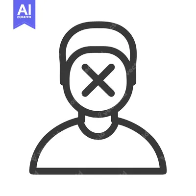 Anonymous Profile Icon with Cross, Dark Gray on White Background