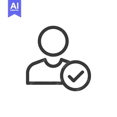Aset premium populer: User Profile Verified: Clean Line Icon with Checkmark Symbol