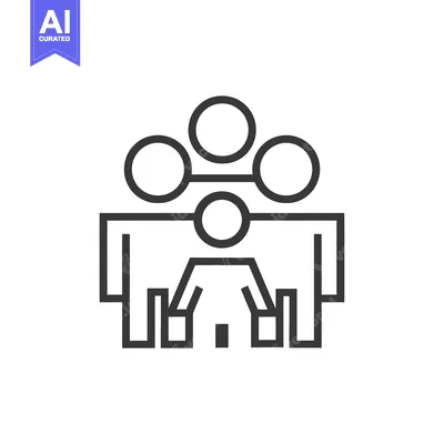 Popular premium asset: Person connected to three circles above a group of three people