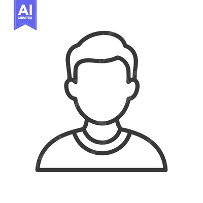 Aset premium populer: Minimalist Man Icon: Faceless Figure with Simple Outline Design