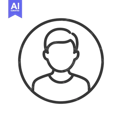 Aset desain premium: Minimalist Profile Icon: Faceless Person in Circle Outline