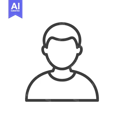 Minimalist Man Icon: Faceless Figure with Simple Lines on White Backgr
