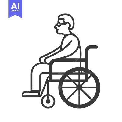 Premium design asset: Person in a Wheelchair with Glasses