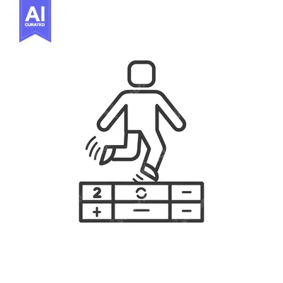 Premium design asset: Person Jumping Over A Line Of Tiles With A 2 On One 20086