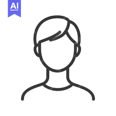 Aset premium populer: A simple black and white line drawing of a person