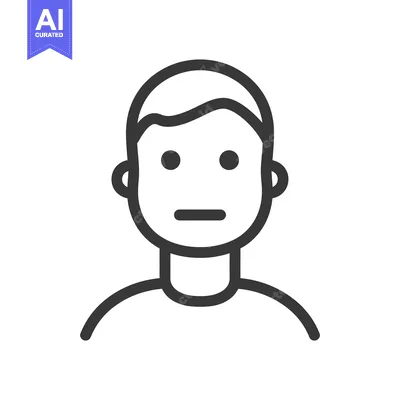 Aset desain premium: Simple graphic illustration depicting a human head and torso