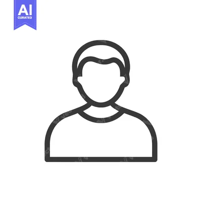 Aset premium populer: Minimalist Man Icon: Simple Outline of a Person's Silhouette