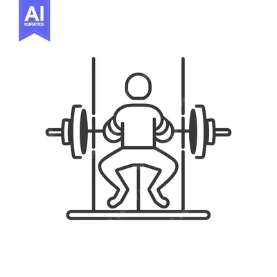 Person Performing Barbell Squat Exercise with Squat Rack