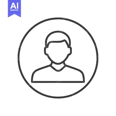 Aset desain premium: Minimalist Profile Icon: Faceless Person in Circle, Clean Design