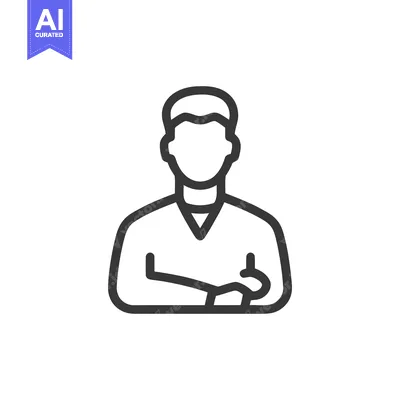 Premium design asset: Confident Man Icon with Arms Crossed, Minimalist Design