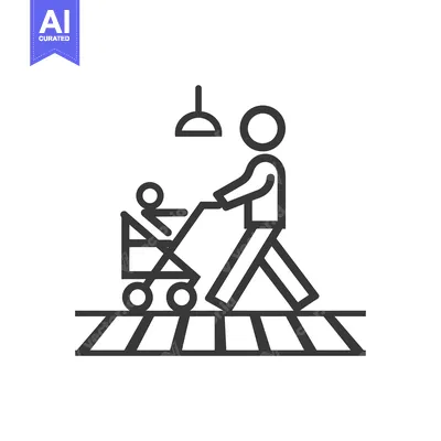 Aset premium populer: Person Pushing a Baby Stroller Across a Crosswalk