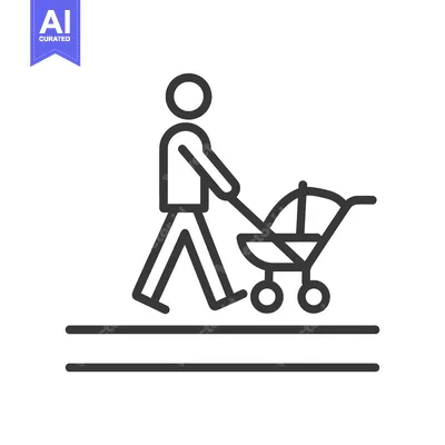 Aset premium populer: Person Pushing a Baby Stroller on a Sidewalk