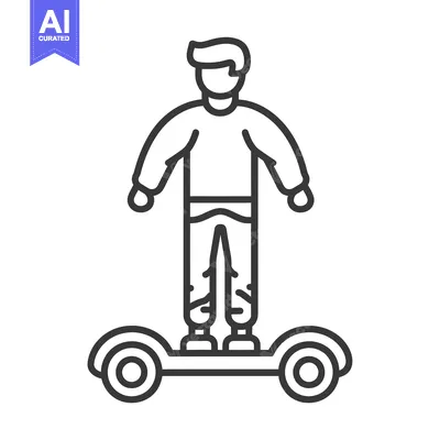 Premium design asset: Person riding a hoverboard or self-balancing scooter