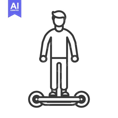 Aset desain premium: Person riding a hoverboard with wheels