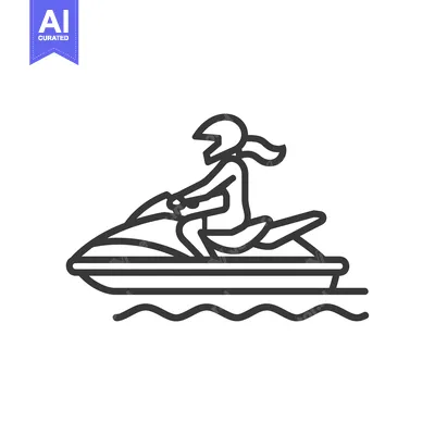 Aset desain premium: Person riding a jet ski in the water