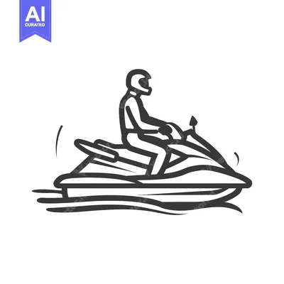 Aset desain premium: Person Riding a Jet Ski in the Water