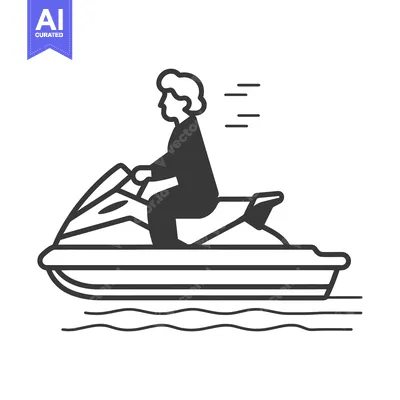 Aset premium populer: Person Riding a Jet Ski on Water