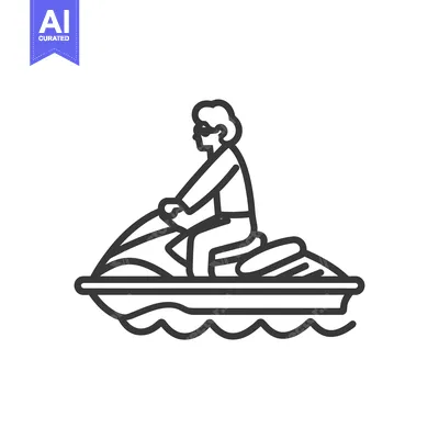 Aset premium populer: Person Riding a Jet Ski on Water