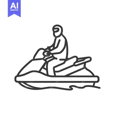 Aset premium populer: Person riding a jet ski on water