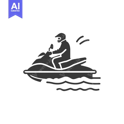 Aset desain premium: Person Riding a Jet Ski on Water