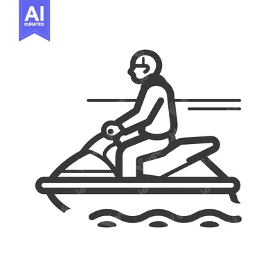Aset desain premium: Person Riding a Jet Ski on Water