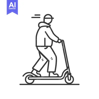 Popular premium asset: Person Riding an Electric Scooter with a Helmet