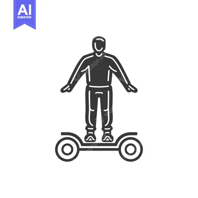 Aset premium populer: Person Riding a Self-Balancing Electric Scooter