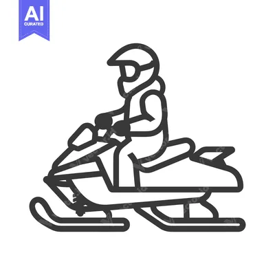 Person Riding a Snowmobile with Helmet and Goggles