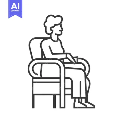 Aset desain premium: Person Sitting In A Chair With Arms Resting