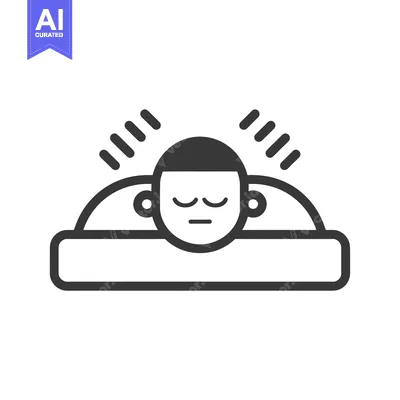 Aset premium populer: Person sleeping on a bed with an outline of their head with eyes close