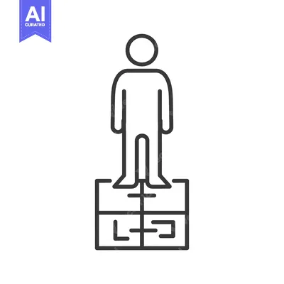 Person standing on a two-part platform