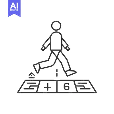 Aset premium populer: Person Stepping on a Tile with a Plus Sign and the Number 6