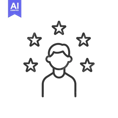 Premium design asset: Person Surrounded by Five Stars Icon