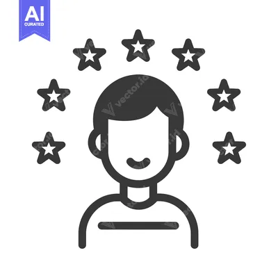 Popular premium asset: Person Surrounded by Stars, Positive Feedback, High Rating, Excellent