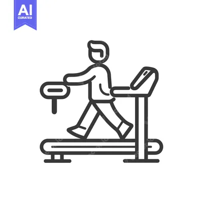 Aset premium populer: Person Walking on a Treadmill with Handrails